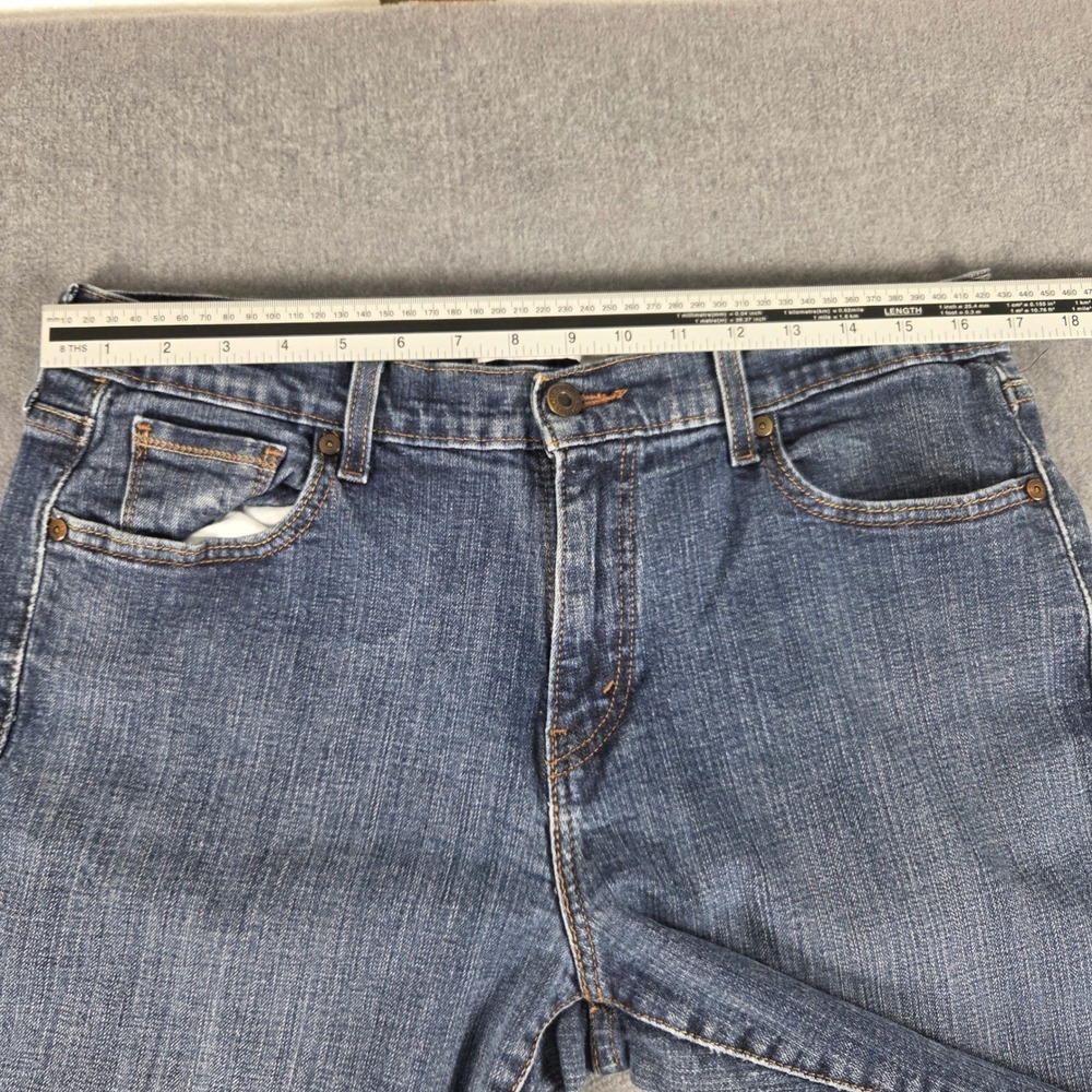 Levis 515 Bootcut Jeans Womens14 S/C Blue Stretch Denim Dark Wash Mid Rise Flare - Picture 9 of 16